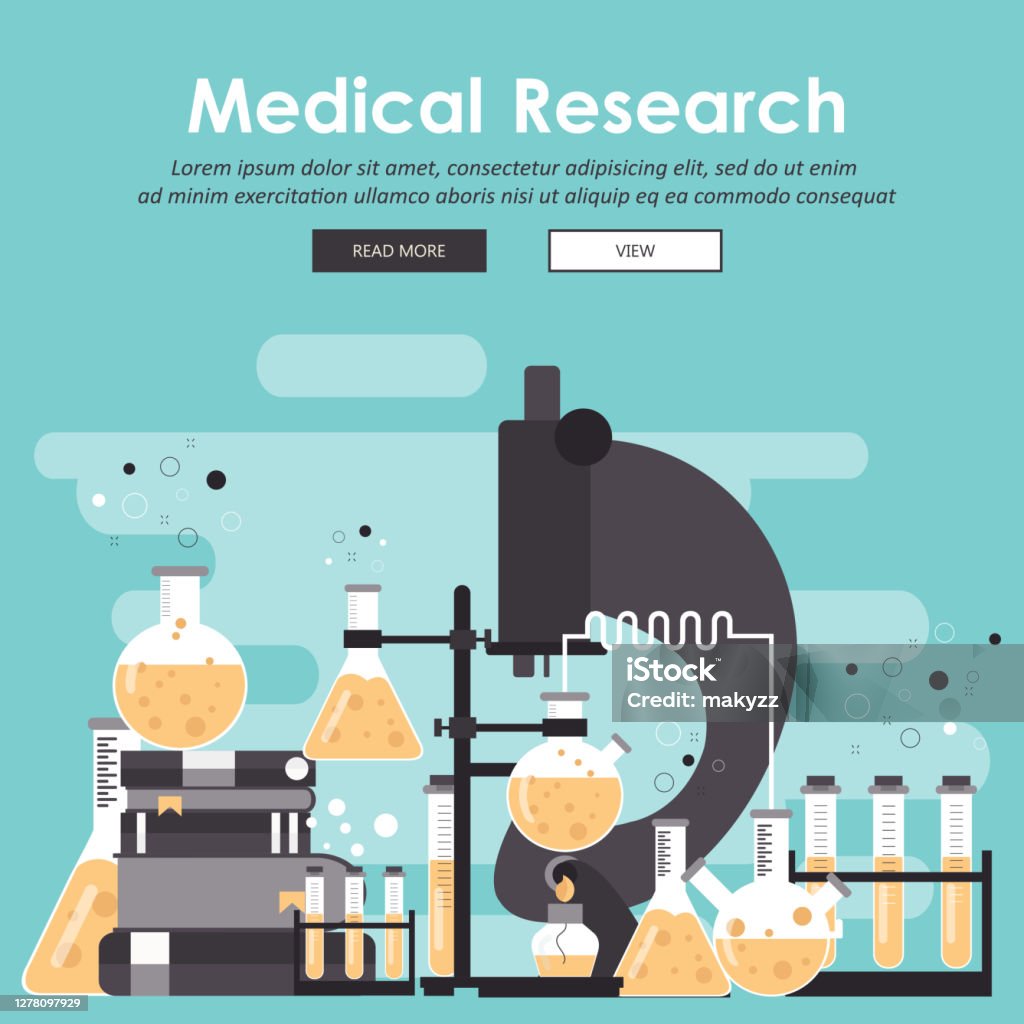 Lab Instruments Banner Laboratory Equipment Banner Concept For Science Medicine And Knowledge ...