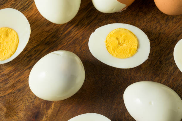istock Organic Cage Free Hard Boiled Eggs 1278098386