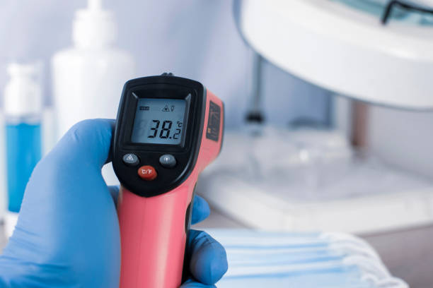 istock 38.2 celsius showing in display on a medical infrared thermometer 1278100591