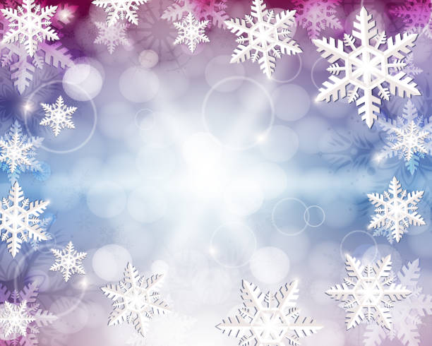 illustrazioni stock, clip art, cartoni animati e icone di tendenza di telaio fiocco di neve - silhouette snowflake backgrounds holiday