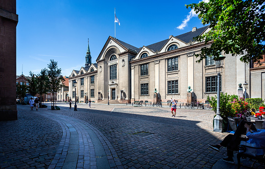 Historic building - part of Copenhagen University in Copenhagen, Denmark on 18 July 2019