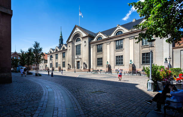 Historic building - part of Copenhagen University in Copenhagen, Denmark stock photo