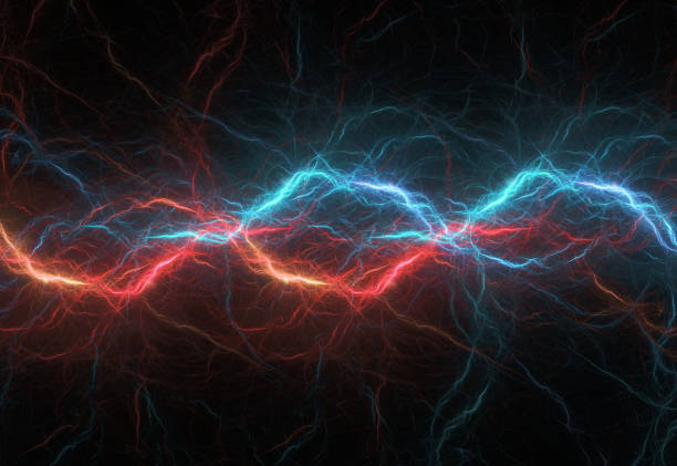 istock Red and blue ice lightning, abstract plasma background 1278110508