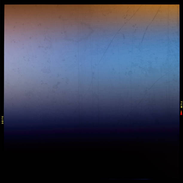 istock Distressed blurred abstract multicolored background dirty pastel spots with traces of stains and grains, scratches, dirt, in a black frame along the contour, slide film. 1278112601