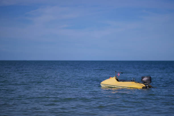 istock Yellow jetski on the sea 1278112695