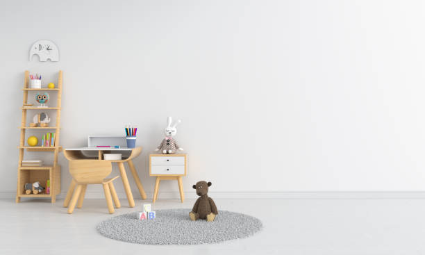 istock White child room interior for mockup, 3D rendering 1278117433