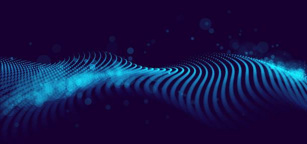 istock Beautiful vector abstract background of flying particles in motion, wavy lines flow big data technology and science theme, 3D dots array flowing in motion, nanotechnology. 1278118089