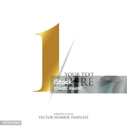 istock Golden number vector stock illustration. Gradient color. Typography Design Element. 1278122363