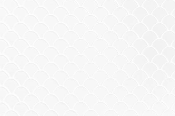 fond total blanc texture moderne texture abstraite échelle de poisson snowdrift arch gypsum stucco wall seigaiha pattern full frame - champ de bosses photos et images de collection