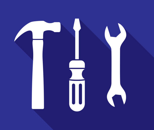 illustrations, cliparts, dessins animés et icônes de silhouette d’icônes d’outil - adjustable wrench expertise work tool maintenance engineer