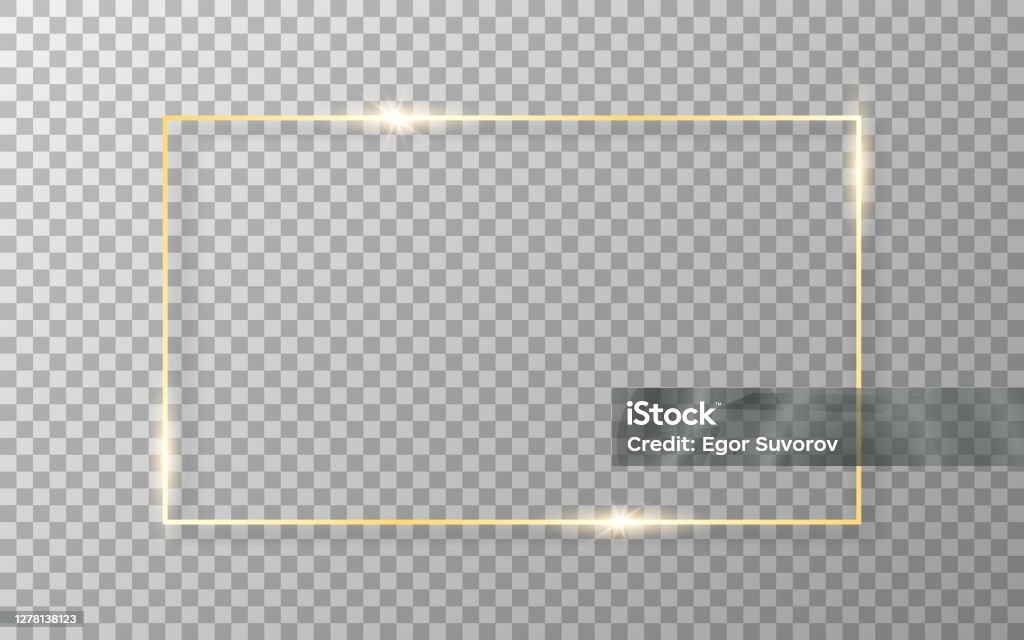 Gold Frame On Transparent Background Luxury Golden Border Shiny Rectangle  With Soft Shadow Wedding Or Fashion Object Realistic Template Vector  Illustration Stock Illustration - Download Image Now - iStock