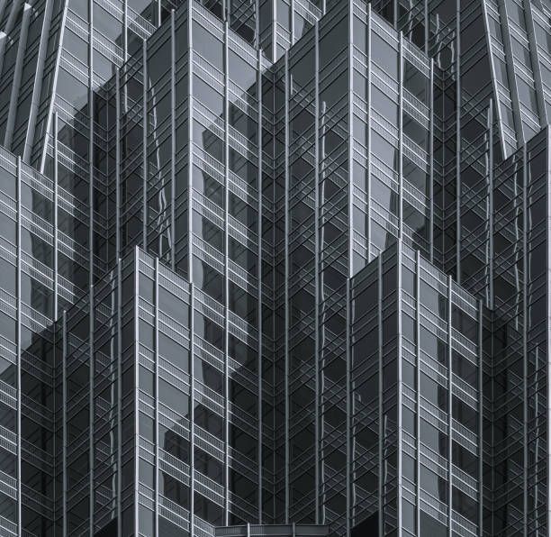 Modern Hong Kong Architecture, image Black and white style