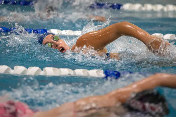 Photo of girls summer outdoor swim meet