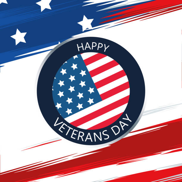 istock happy veterans day lettering in button with usa flag background 1278171429