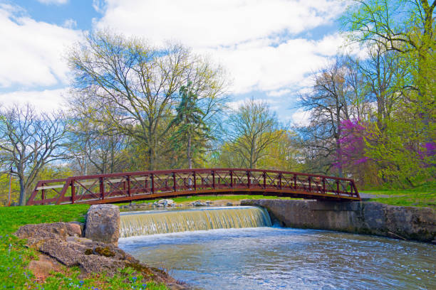 istock Walking bridge over a Creek and waterfall-Howard County Indiana 1278178199