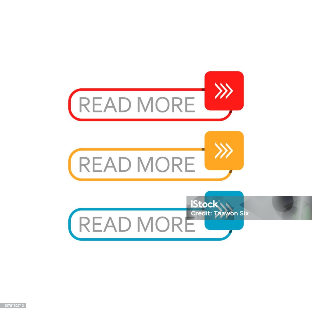 Read More Color Read More Button Set Of Colorful Vector Web Element On White Background ...