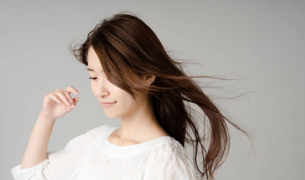 Hair care concept. Hair care concept. japanese woman stock pictures, royalty-free photos & images
