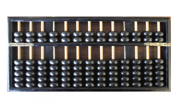 istock Old ancient wooden abacus ancient classic, obsoleted chinese calculator isolated on white backgrounds 1278194262