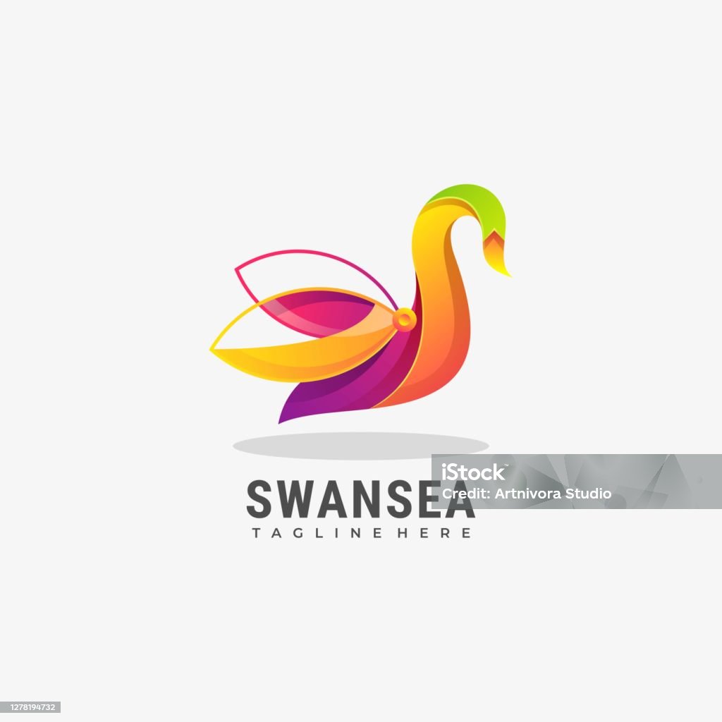Swin Symbol Vector Symbol Illustration Swan Sea Gradient Colorful Style Stock ...