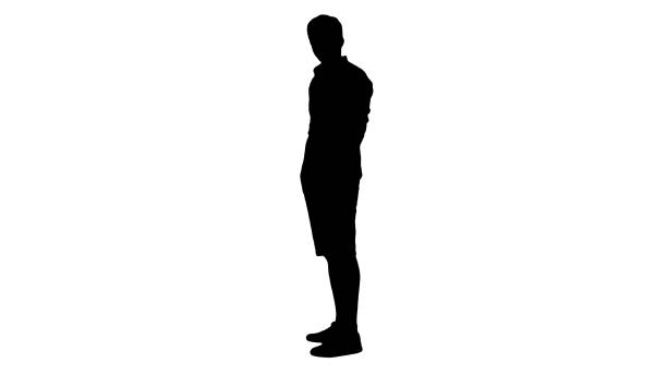 istock Silhouette Casual young man looking at camera and talking about 1278198718