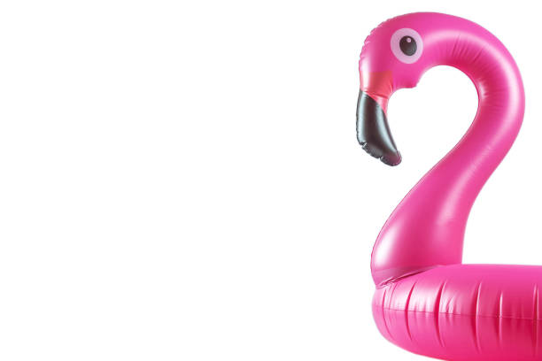 istock Pink pool. Inflatable flamingo for summer beach isolated on white background. Pool float party. 1278198736