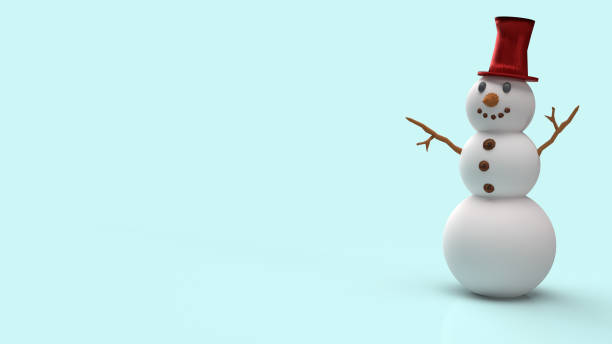 istock snowman on blue background for Christmas content 3d rendering. 1278204898