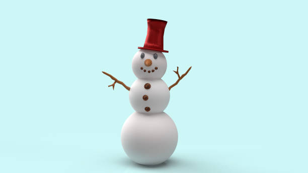 istock snowman on blue background for Christmas content 3d rendering. 1278204904