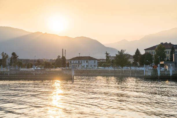 intra-verbania, lake maggiore, italy - intra coastal imagens e fotografias de stock