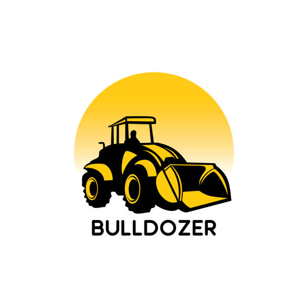 불도저 만화 벡터 - bulldozer stock illustrations