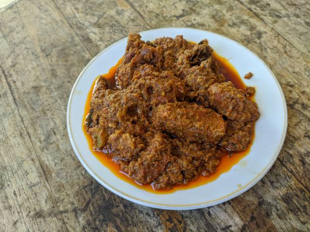 BEEF RENDANG Beef rendang is a typical processed beef food from the Padang - Sumatran region of Indonesia tangerang photos stock pictures, royalty-free photos & images