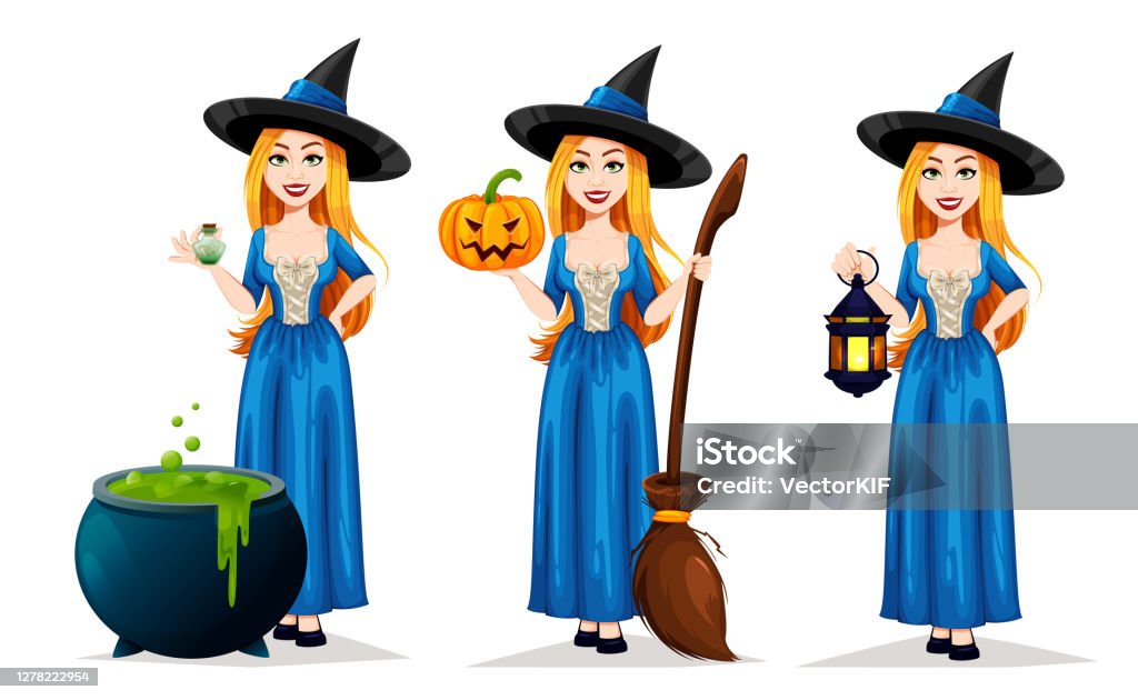 Ilustración de Feliz Halloween Hermoso Personaje De Dibujos Animados De Bruja y más Vectores Libres de Derechos de Bruja - iStock Ilustración de Feliz Halloween Hermoso Personaje De Dibujos Animados De Bruja y más Vectores Libres de Derechos de Bruja - iStock