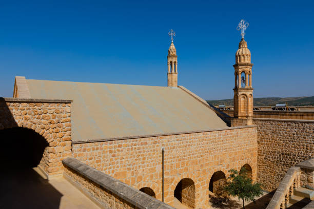 mor gabriel monastery. - sao gabriel tower imagens e fotografias de stock