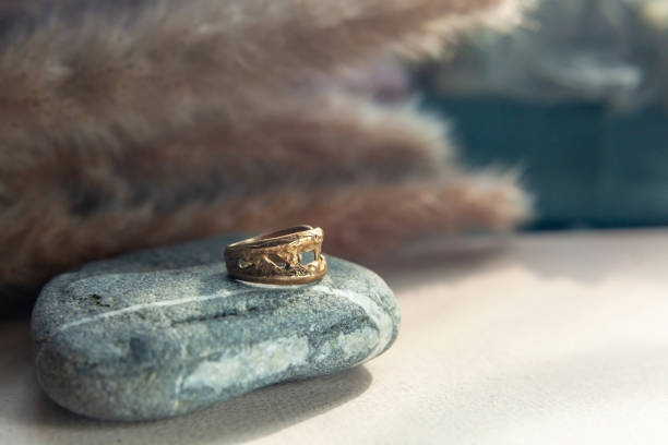 istock trendy vintage cast brass ring. 1278226201