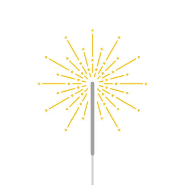 Vector illustration of simple bengal light with sparkler