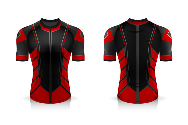 istock Specification Cycling Jersey template. mock up Sport T Shirt round neck uniform for bicycle apparel . Vector Illustration design , Separate work layers . 1278230897