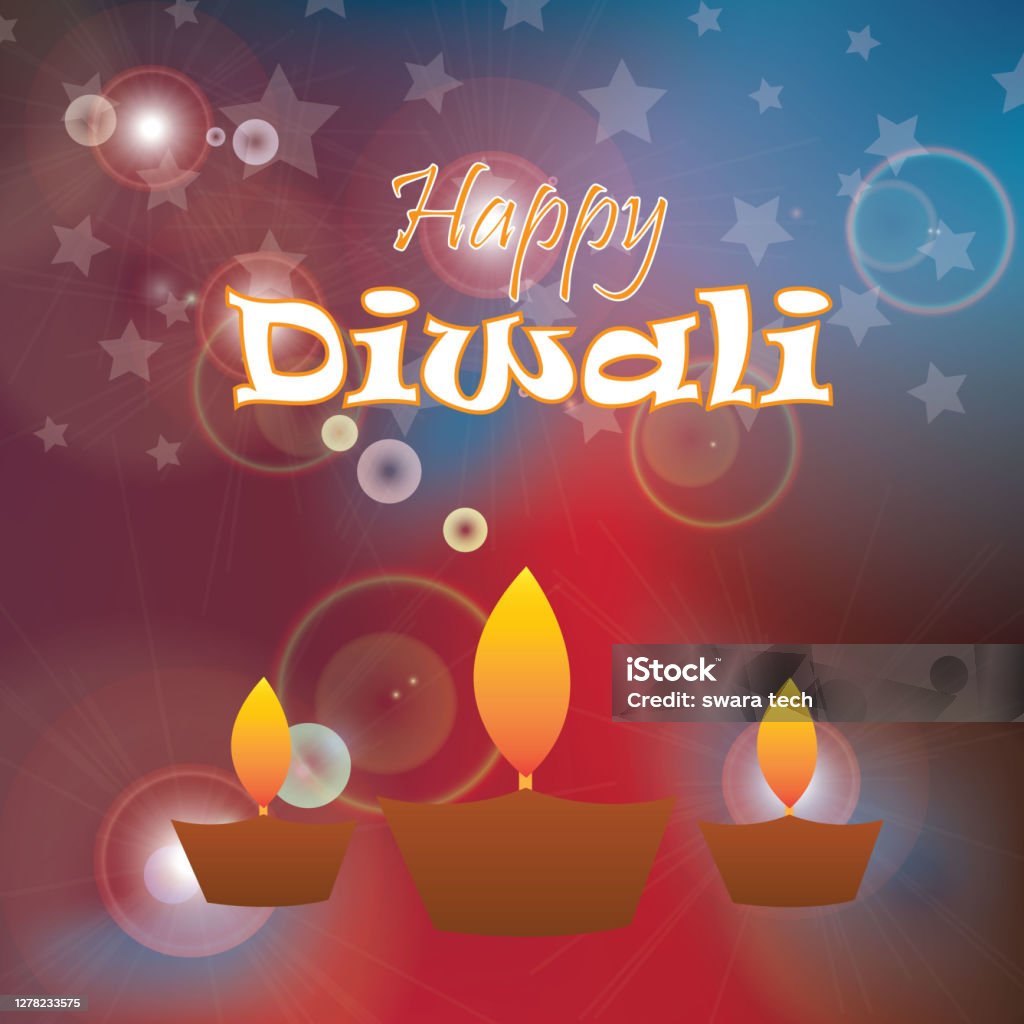 Happy Diwali Celebration Greeting Card Design Stock Illustration ...