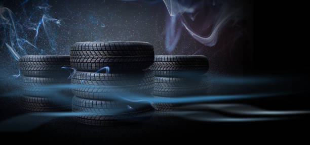 istock four black tires isolated on white background 1278233813