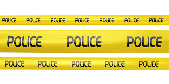 3d render Police Tape (isolated on white and clipping path)
