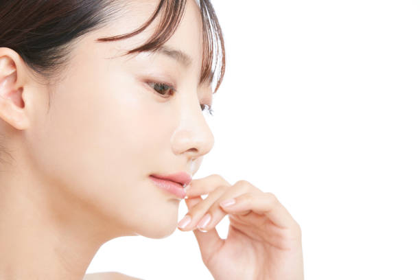 白い背景に若いア�ジアの女性の美の肖像画 - human face women beauty beauty treatment ストックフォトと画像