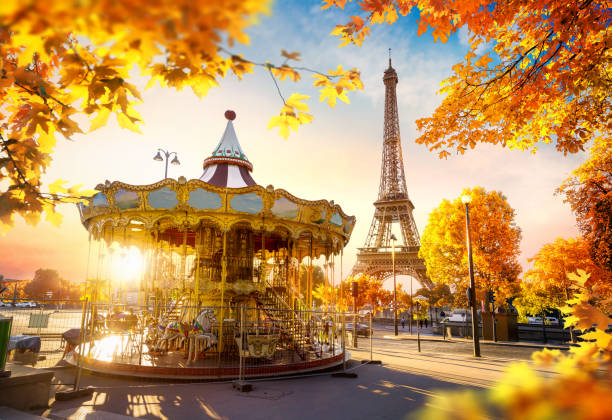 Carousel in Paris Carousel in park near the Eiffel tower in Paris carousel photos stock pictures, royalty-free photos & images