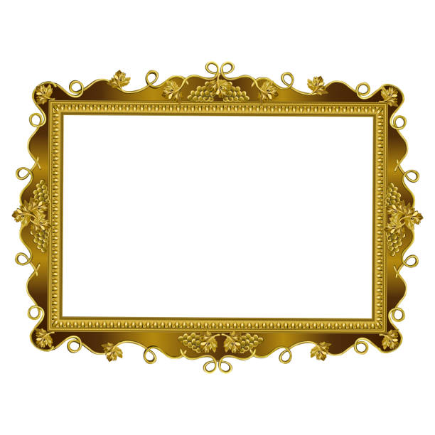 Decorative frame of squared golden color Squared decorative frame of golden color with art finishing, the vector image on a white background bread borders stock illustrations