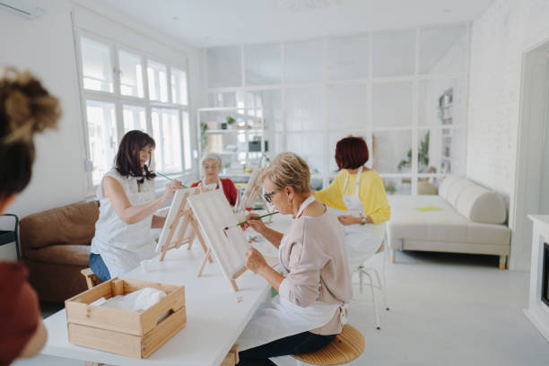 istock Senior women having a paint and sip class 1278243974