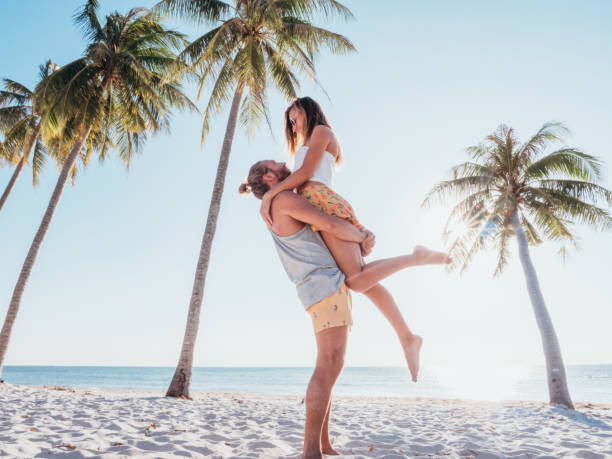 istock Couple on tropical beach 1278244284