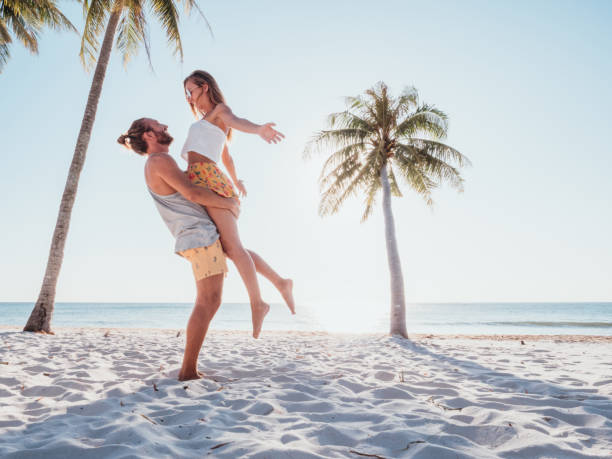 istock Couple on tropical beach 1278244317