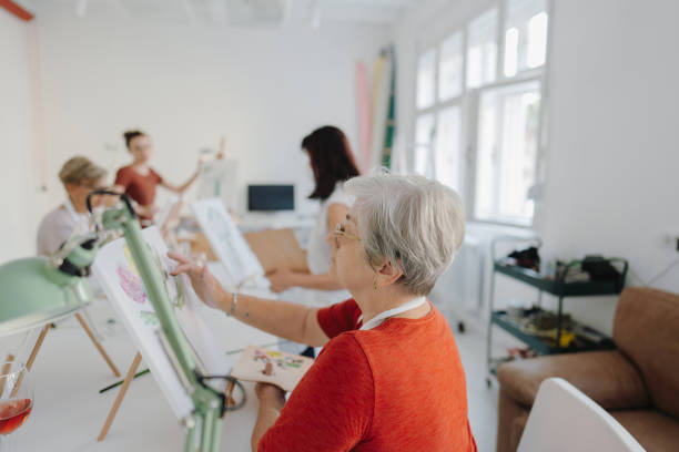 istock Taking a paint and sip class with my friends 1278244324