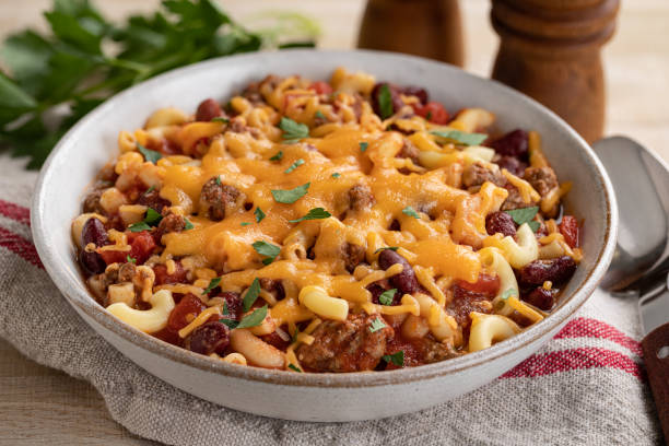 istock Bowl of chili and macaroni 1278248316