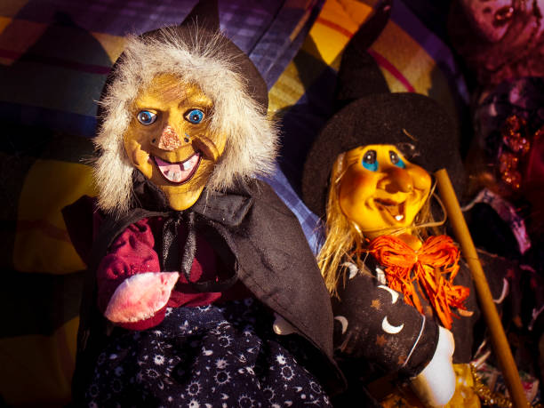 istock Funny puppet of Halloween witch - concept image - old object not covered by copyright 1278252023