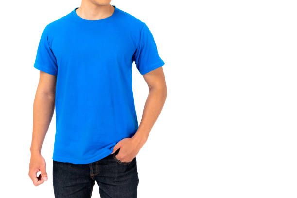 Young man in blue t-shirt