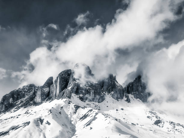istock Snow storm over the dolomite mountains 1278260600