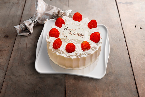 Strawberry cake prepared for birthday celebration